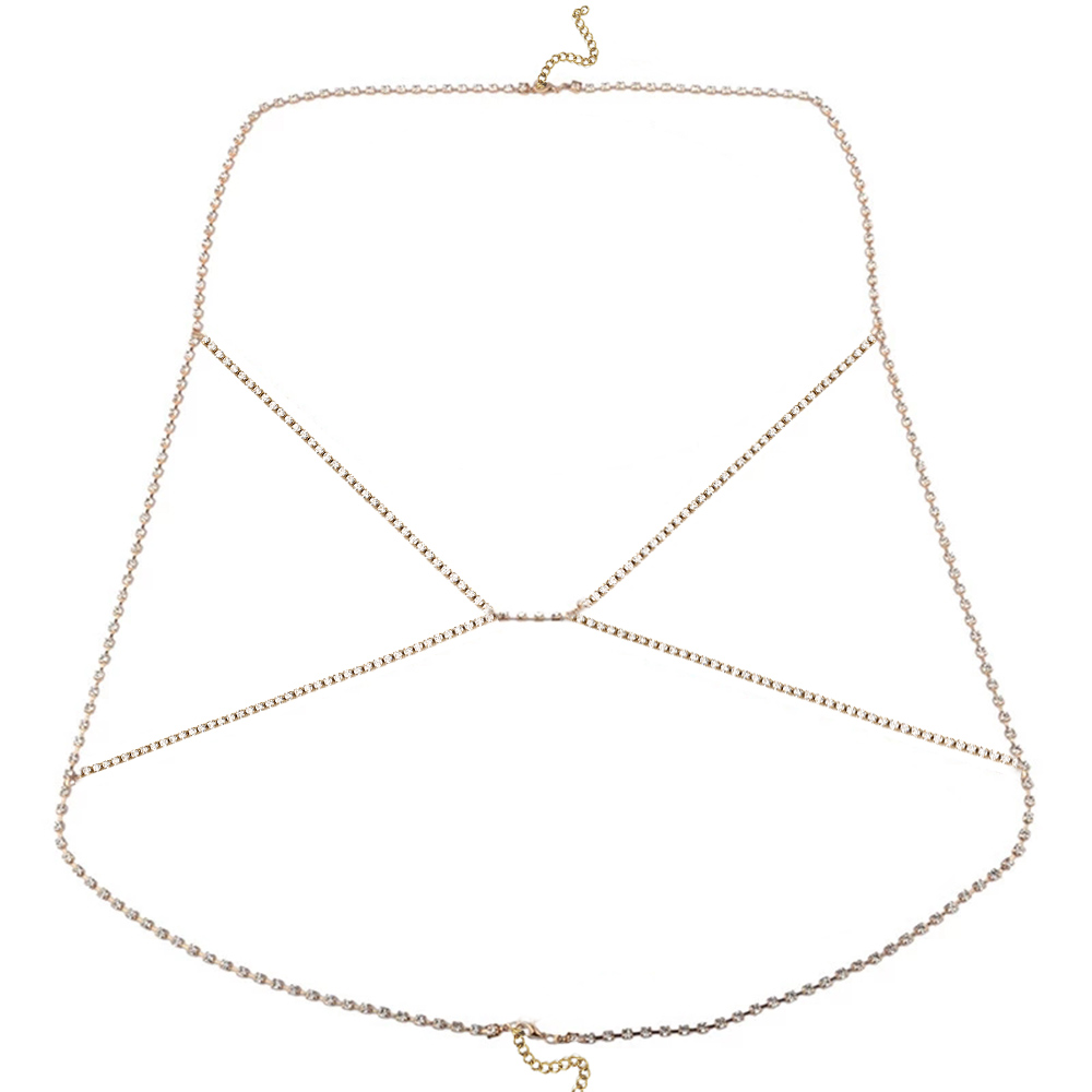 Body Jewelry Bra - MinaMaMa Stainless Steel Bra Chain Rhinestone