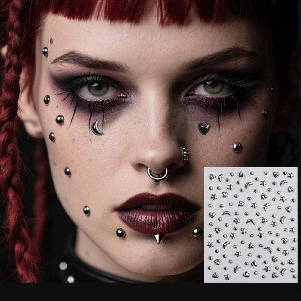 Body Jewelry Eyebrow - 1Sheet Acrylic Rhinestone Stickers Fake Lip
