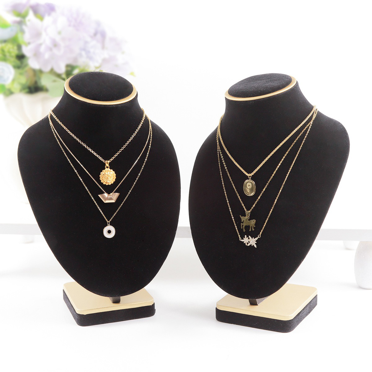Body Jewelry Stores - Body Black Velvet Jewelry Busts, Realistic