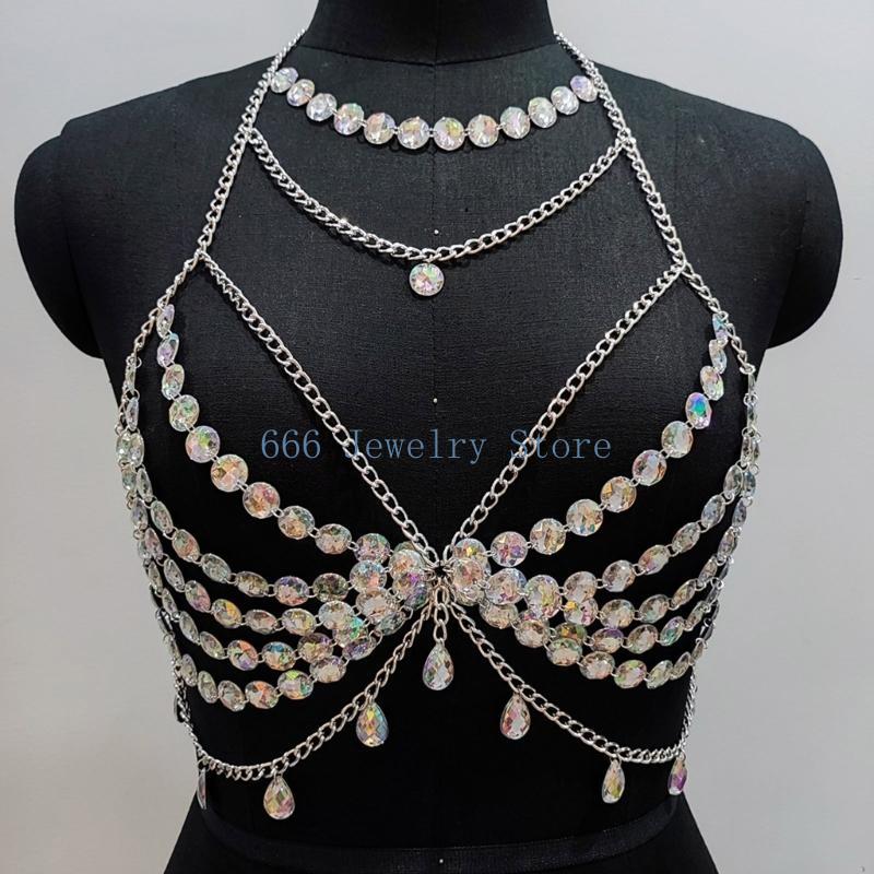 Body Jewelry Bra - F2TD Body Waist Chain Skirt and