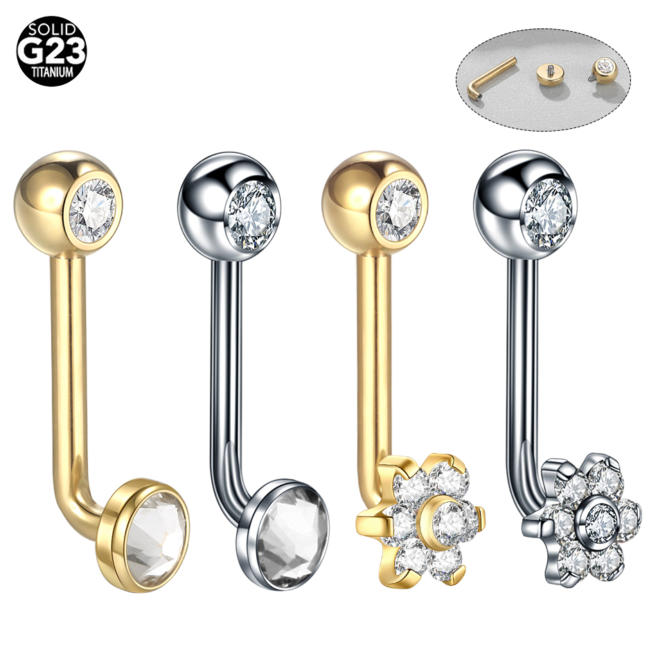Zoor Body Jewelry - 10pcs/lot Titanium Zircon Christina Vertical Hood