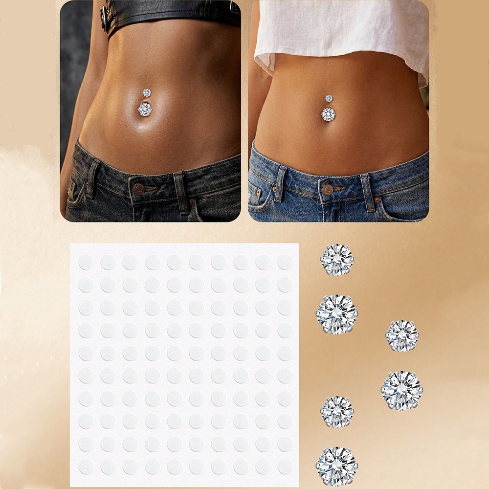Body Jewelry And Piercing - Fake Belly Piercing Cubic Zirconia Fake
