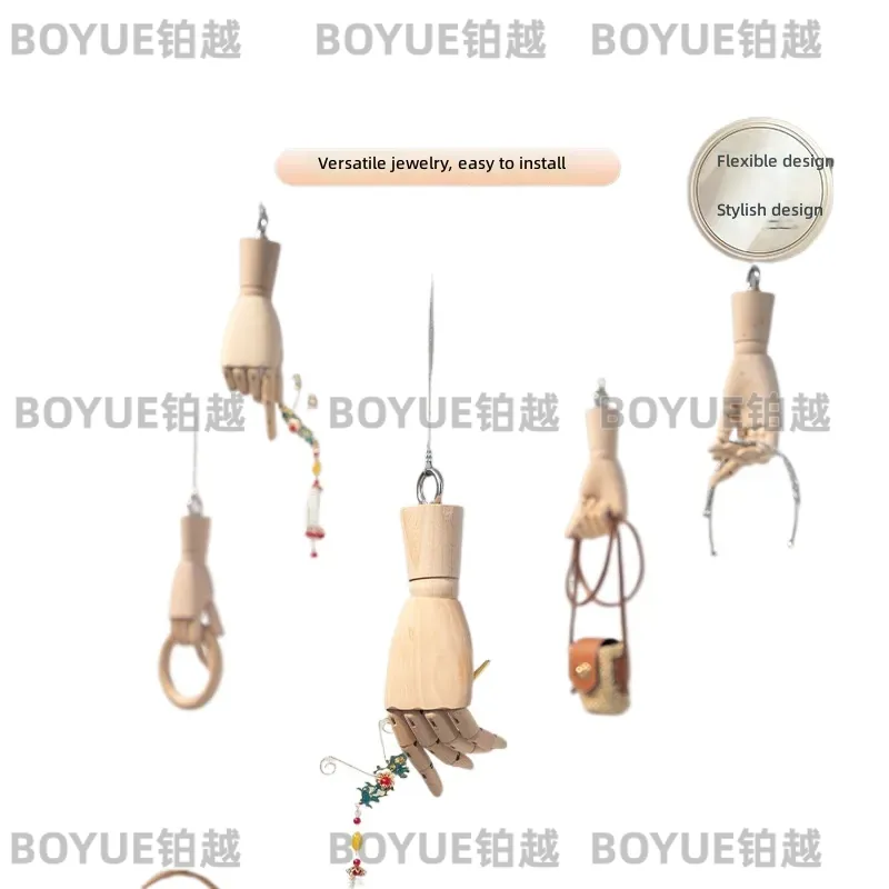 Body Jewelry Stores - Solid Wood Hand Model Ring Display