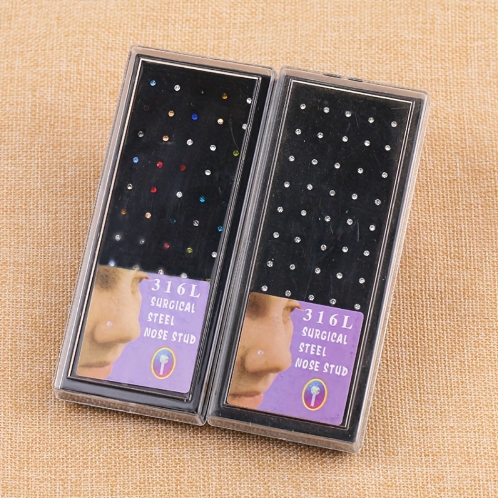 60pcs Nose Ring Set Stud Earri - Body Jewelry Stores review and price