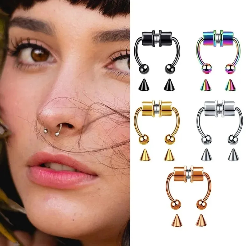 1/2/3Pcs Fake Magnetic Nose Ri - Body Jewelry And Piercing review and price