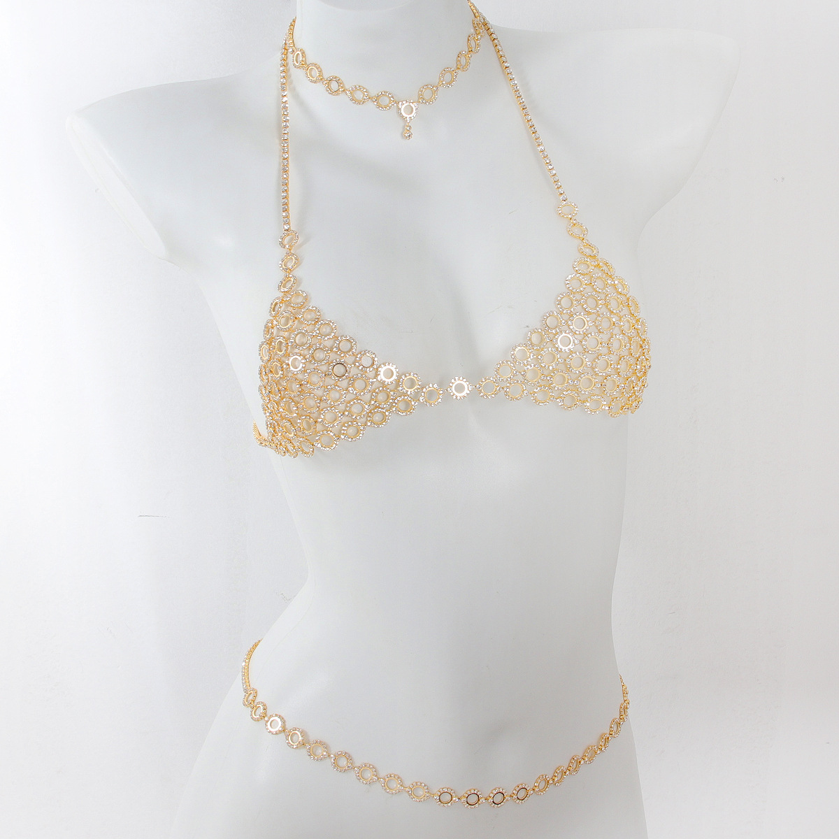 Fashionable Circular Splicing  - Body Jewelry Bra review and price