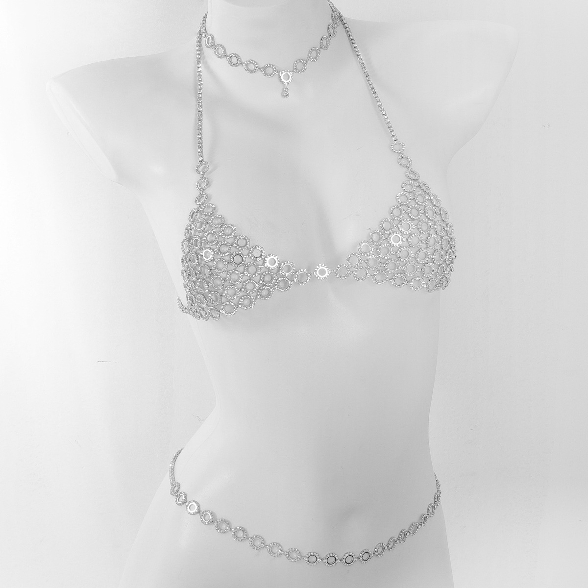 Fashionable Circular Splicing  - Body Jewelry Bra review and price