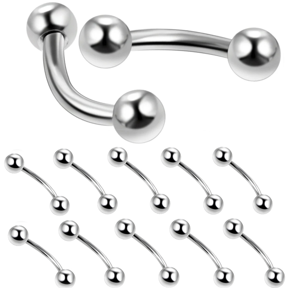 10Pcs/lot Steel Eyebrow Banana - Zoor Body Jewelry review and price