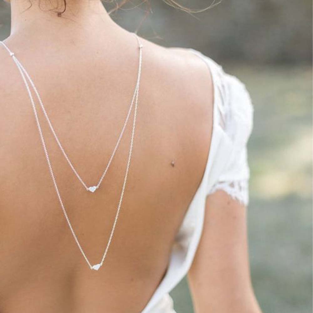 Elegant Double Layer Heart Bac - Body Jewelry Back review and price