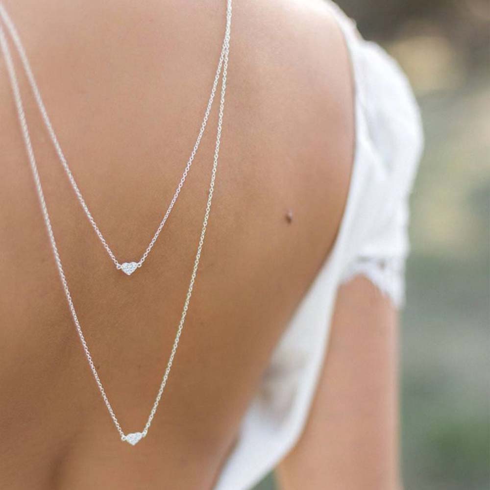 Elegant Double Layer Heart Bac - Body Jewelry Back review and price