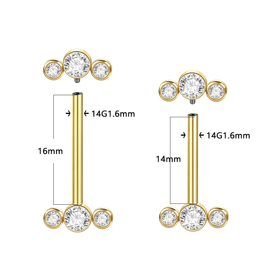1/5PCS G23 Titanium PIERC Gold - Zoor Body Jewelry review and price