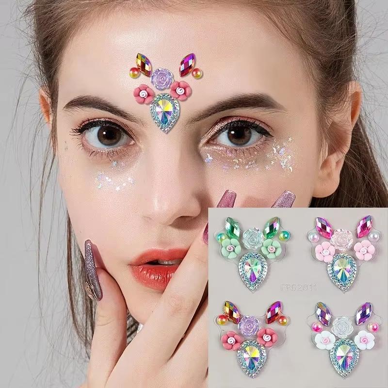 3D Eye Face Rhinestone Sticker - Body Jewelry Eyebrow review and price
