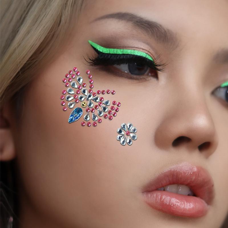 3D Eye Face Rhinestone Sticker - Body Jewelry Eyebrow review and price