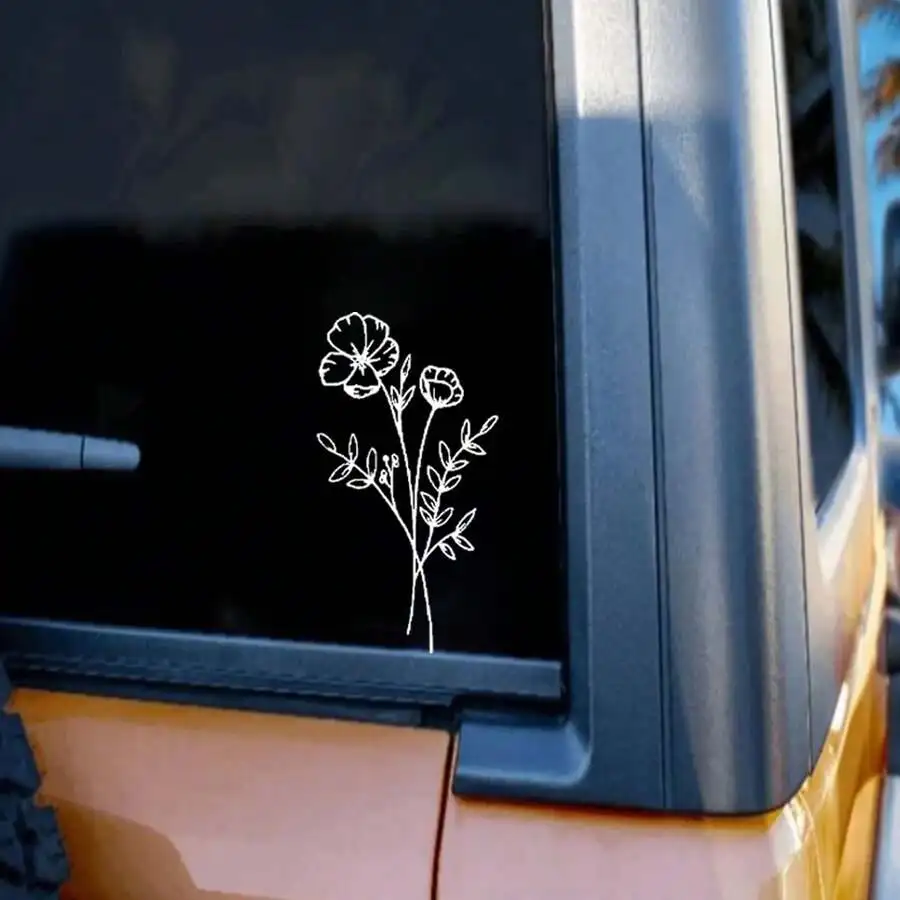 1pc Wild Flower Car Sticker, S - Body Jewelry And Piercing review and price