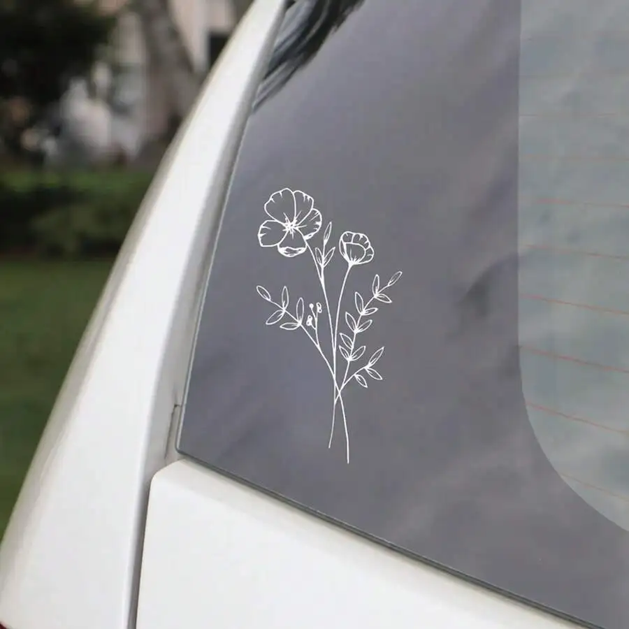 1pc Wild Flower Car Sticker, S - Body Jewelry And Piercing review and price