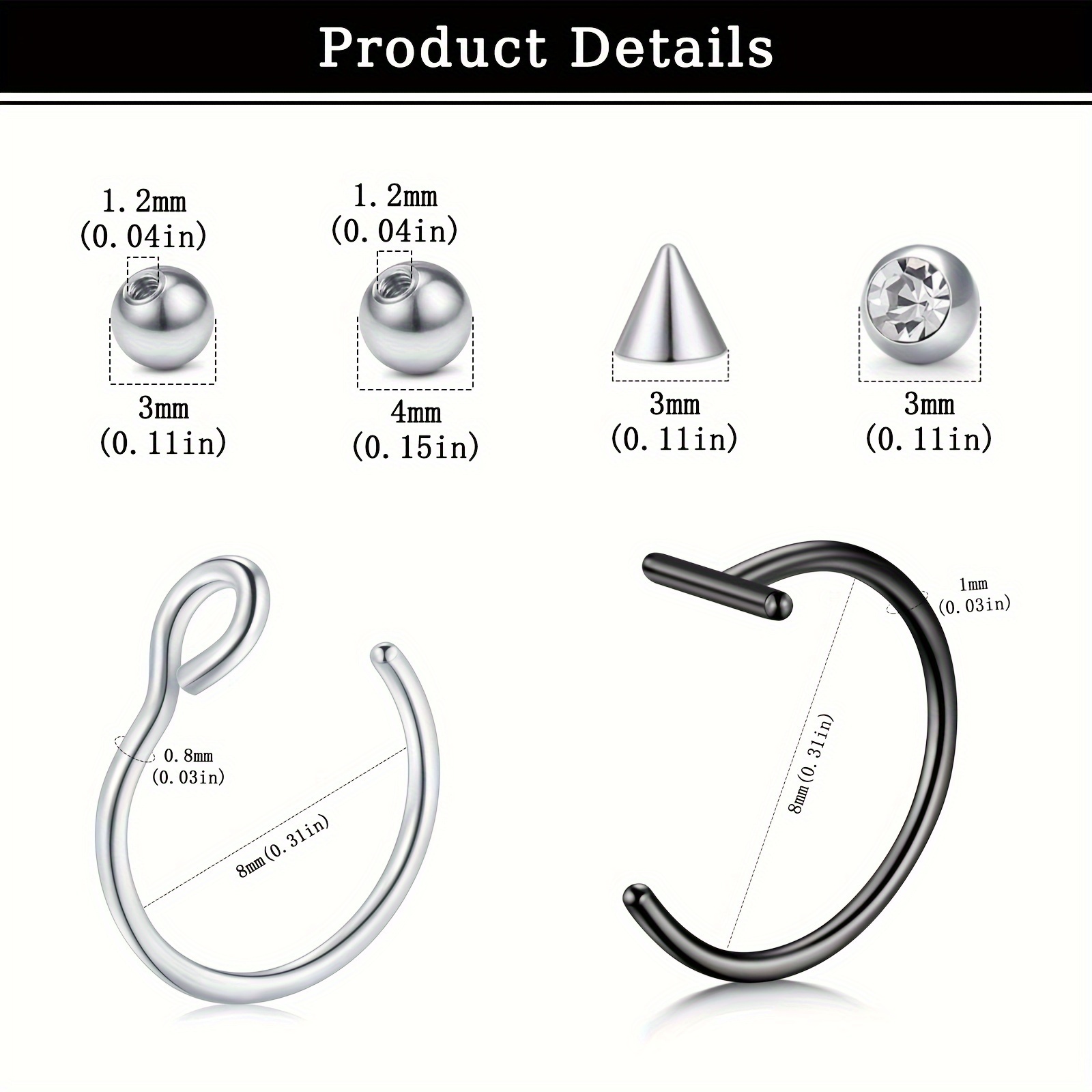 Fake Piercings Fake Lip Ring F - Body Jewelry Eyebrow review and price