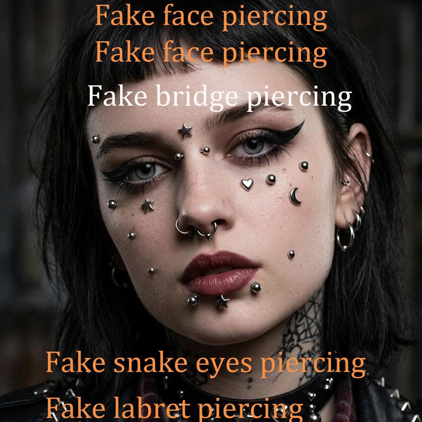 Fake Piercings Balls Stick on  - Body Jewelry And Piercing review and price