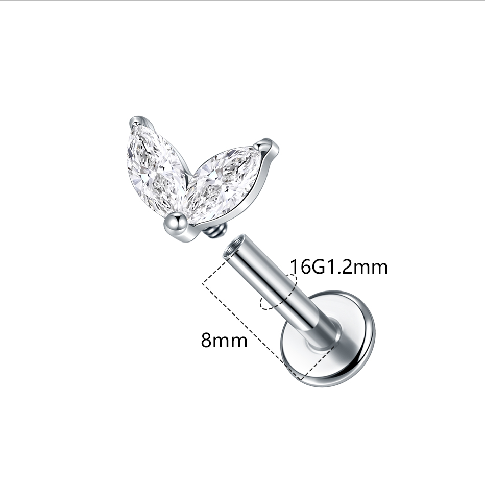 1pc Titanium White Green Zirco - Zoor Body Jewelry review and price