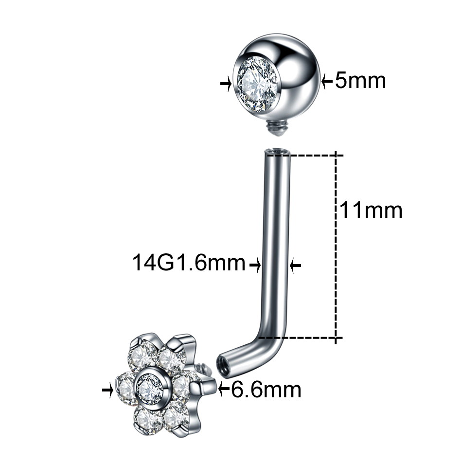 10pcs/lot Titanium Zircon Chri - Zoor Body Jewelry review and price
