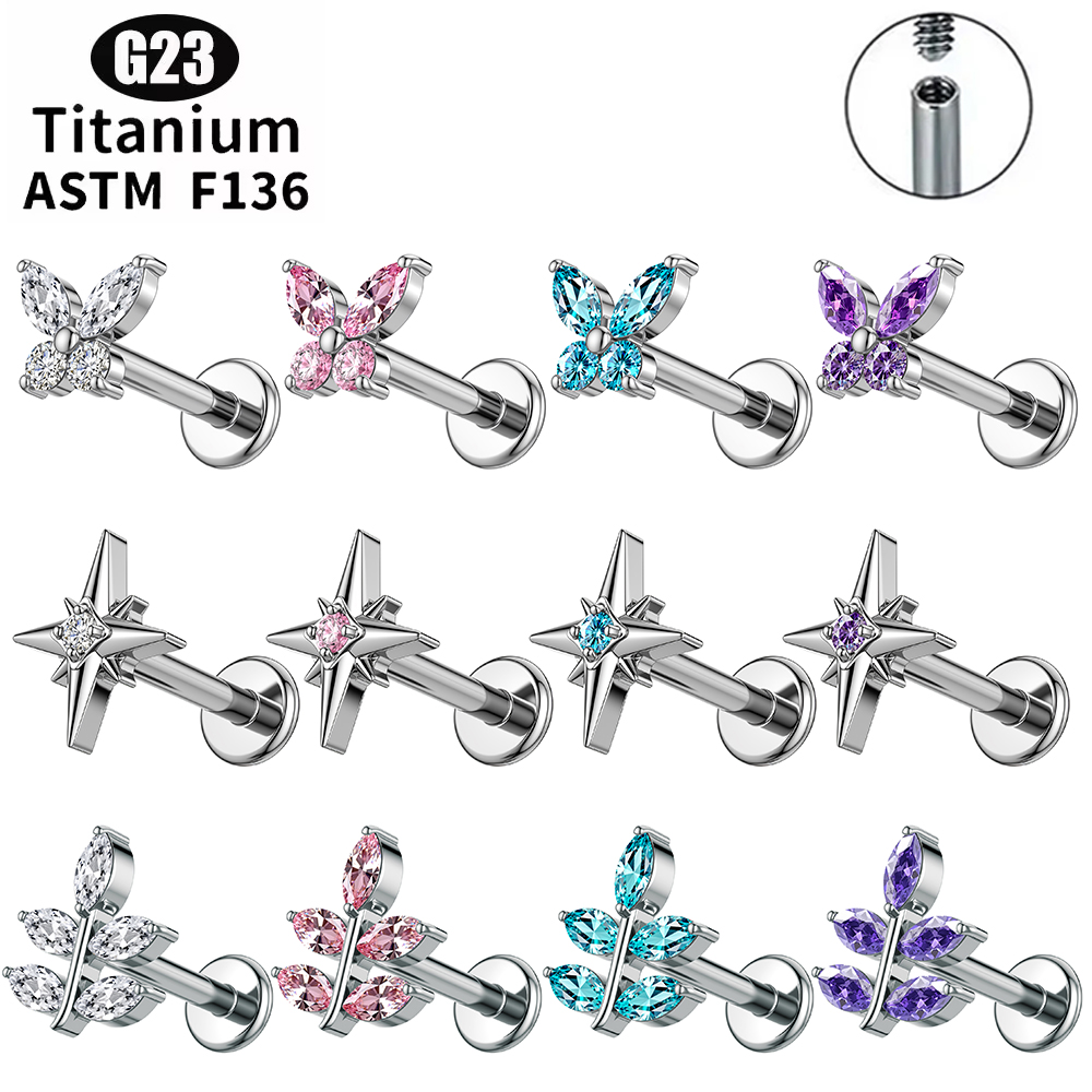 1Pc G23 Titanium 16G Zircon Ea - Zoor Body Jewelry review and price