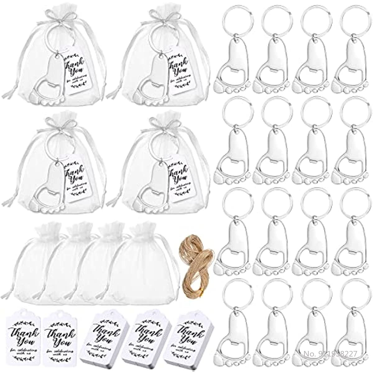 50-Piece Baby Footprint Key Ch - Body Jewelry Back review and price