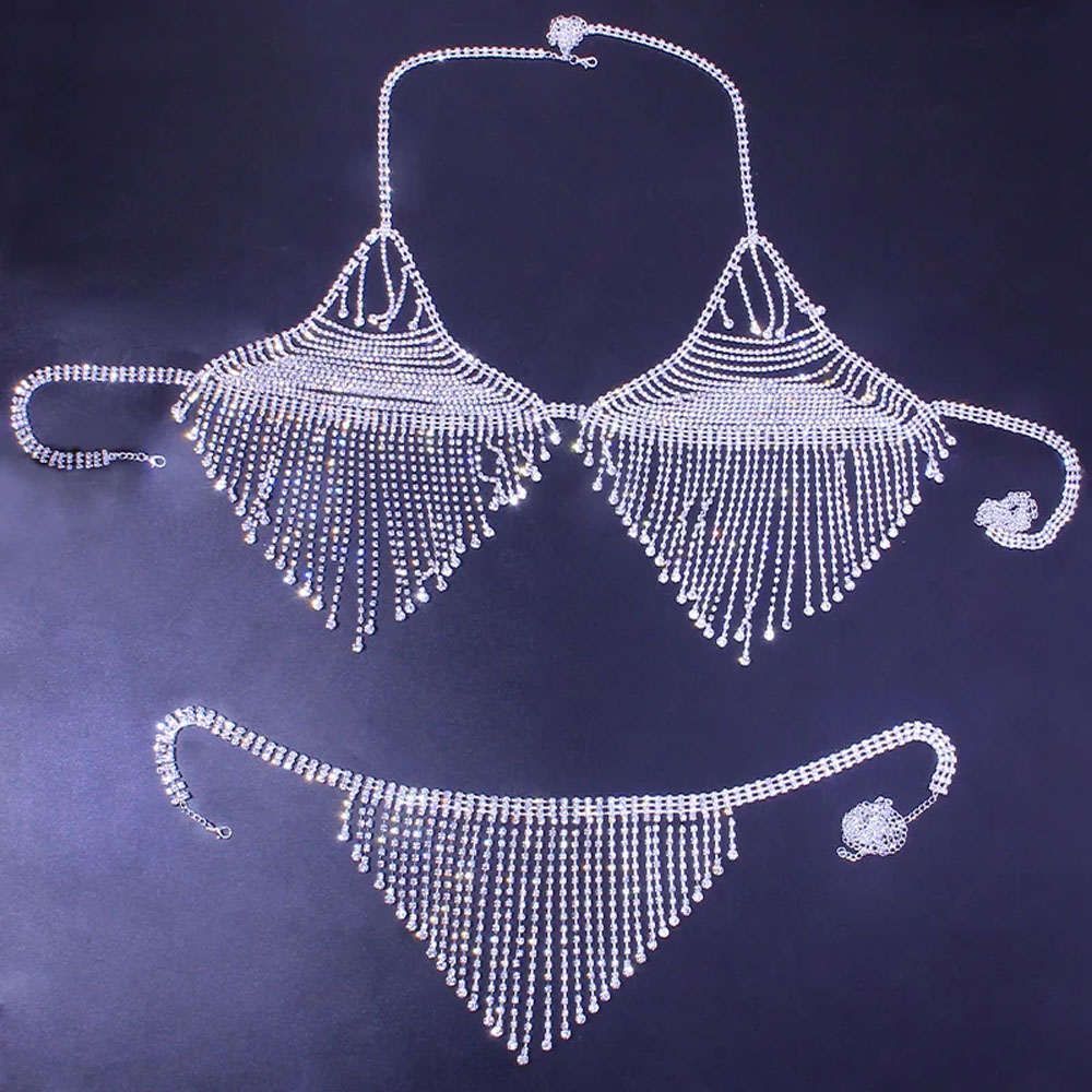 Bling Rhinestone Tassel Body C - Body Jewelry Bra review and price