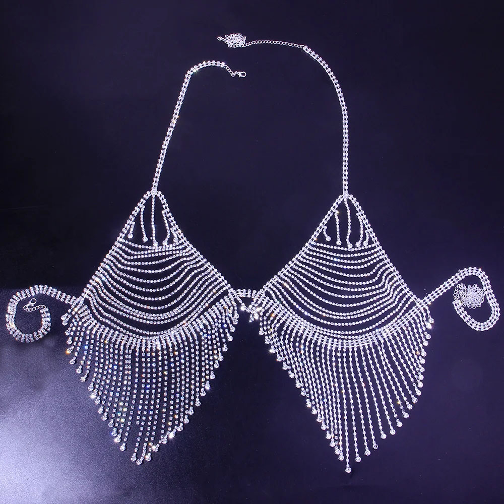Bling Rhinestone Tassel Body C - Body Jewelry Bra review and price