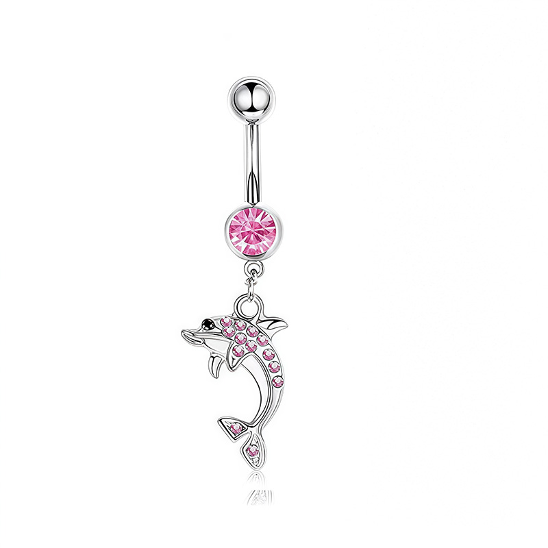 1PCS Pink Crown Belly Button R - Body Jewelry And Piercing review and price