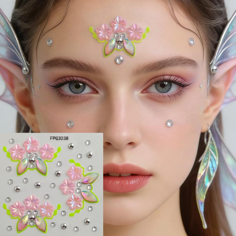 Face Jewel Stickers Iridescent - Body Jewelry Eyebrow review and price