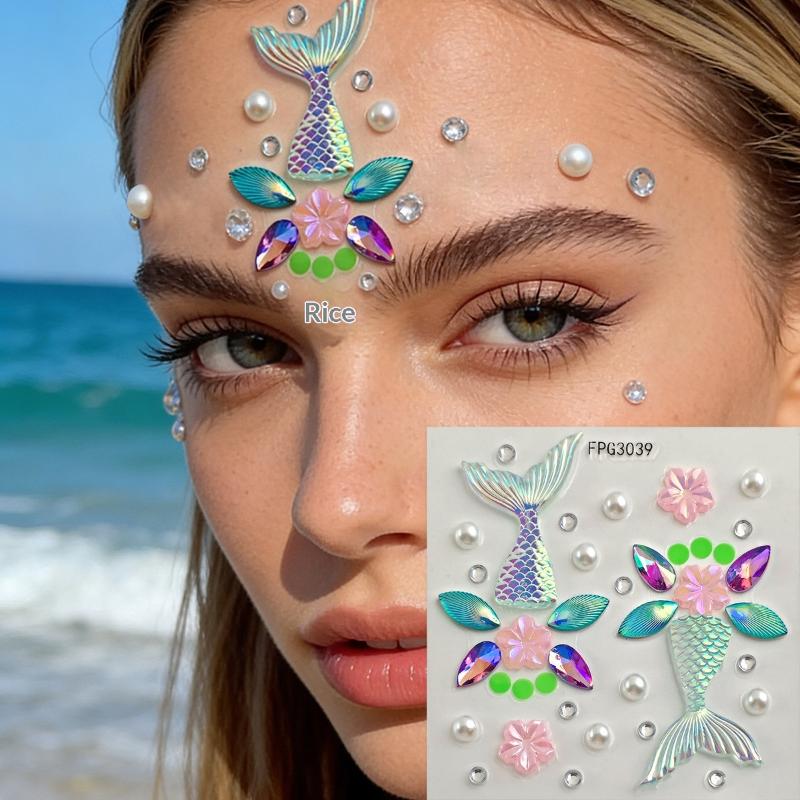 Face Jewel Stickers Iridescent - Body Jewelry Eyebrow review and price