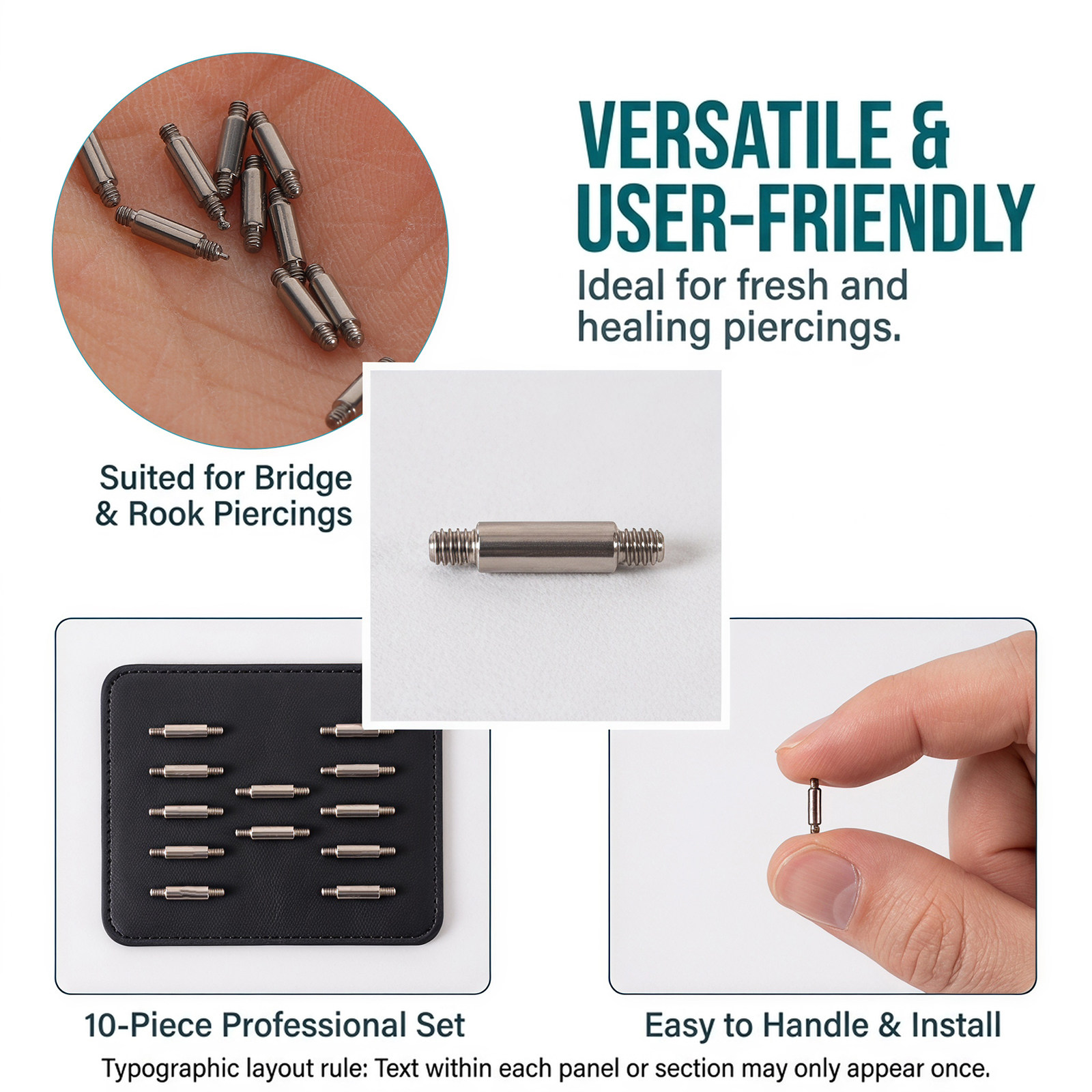 10Pcs Titanium Ear Bridge Pier - Body Jewelry Repair review and price
