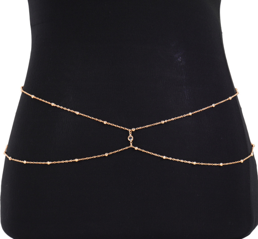 Clear Rhinestone Beaded Belly  - Body Jewelry Bra review and price