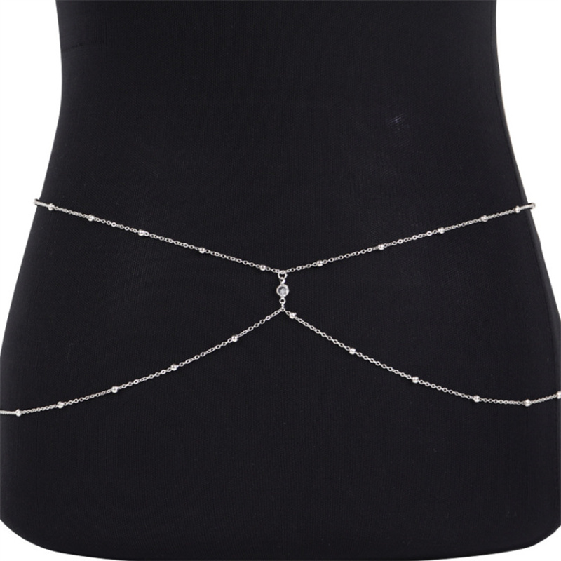 Clear Rhinestone Beaded Belly  - Body Jewelry Bra review and price