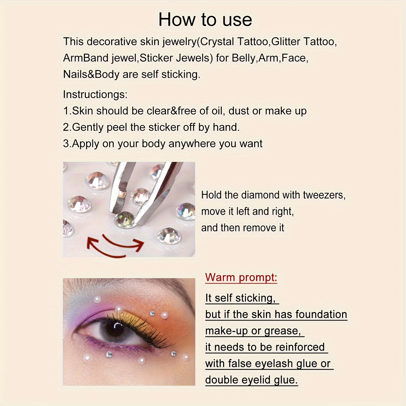 Fake Pearl Women Three-Dimensi - Body Jewelry Eyebrow review and price