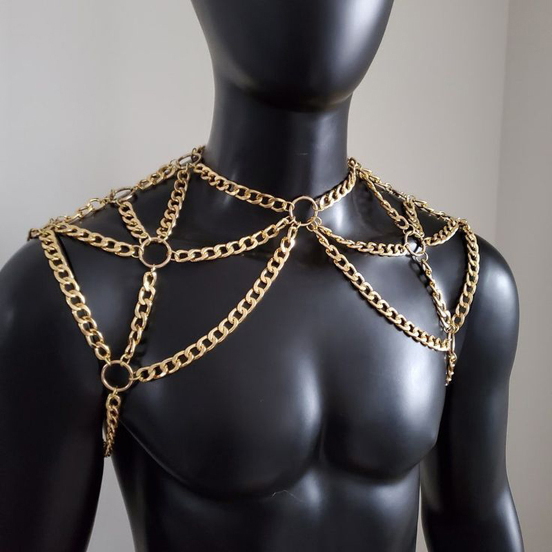 Punk Men Shoulder Body Chain B - Body Jewelry Back review and price