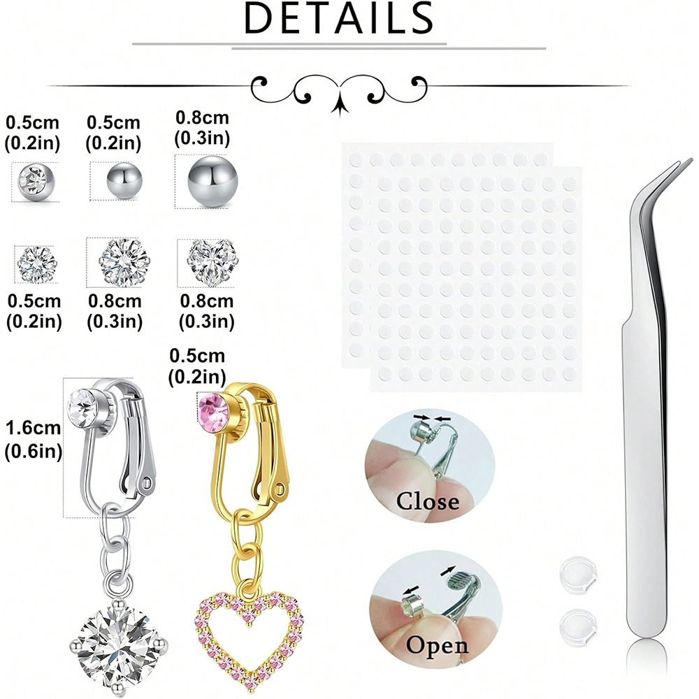 Gold Fake Belly Piercing Cubic - Body Jewelry And Piercing review and price