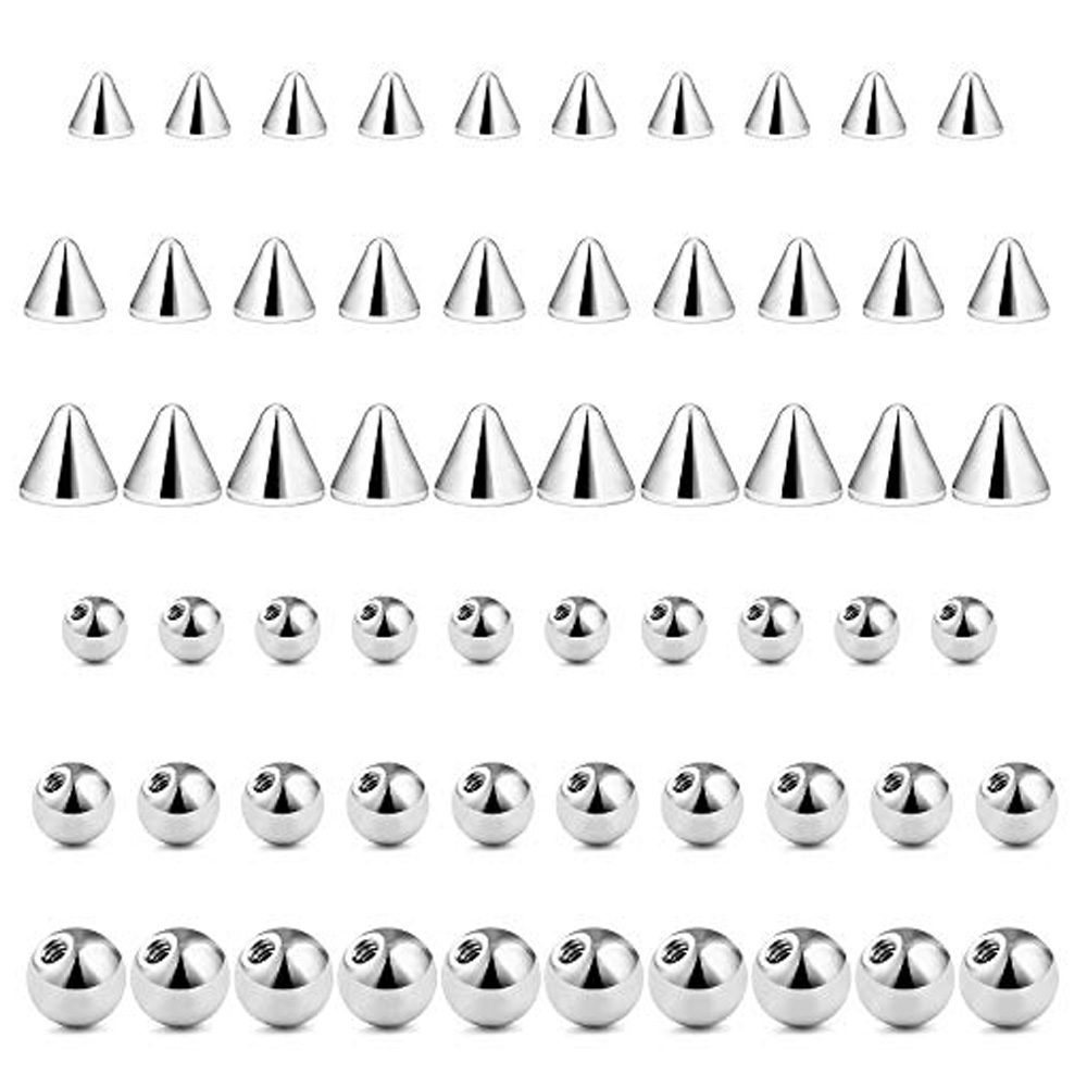 WKOUD 60PCS 14G 16G 3-5mm 316L - Body Jewelry Replacement Ball review and price