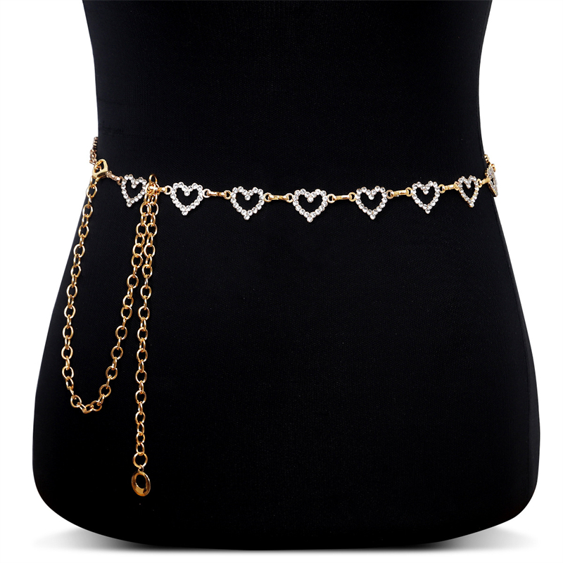 Fashion Rhinestone Heart Waist - Body Jewelry Chain review and price