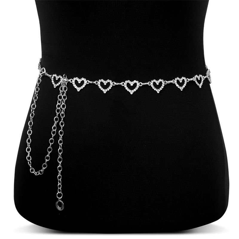 Fashion Rhinestone Heart Waist - Body Jewelry Chain review and price