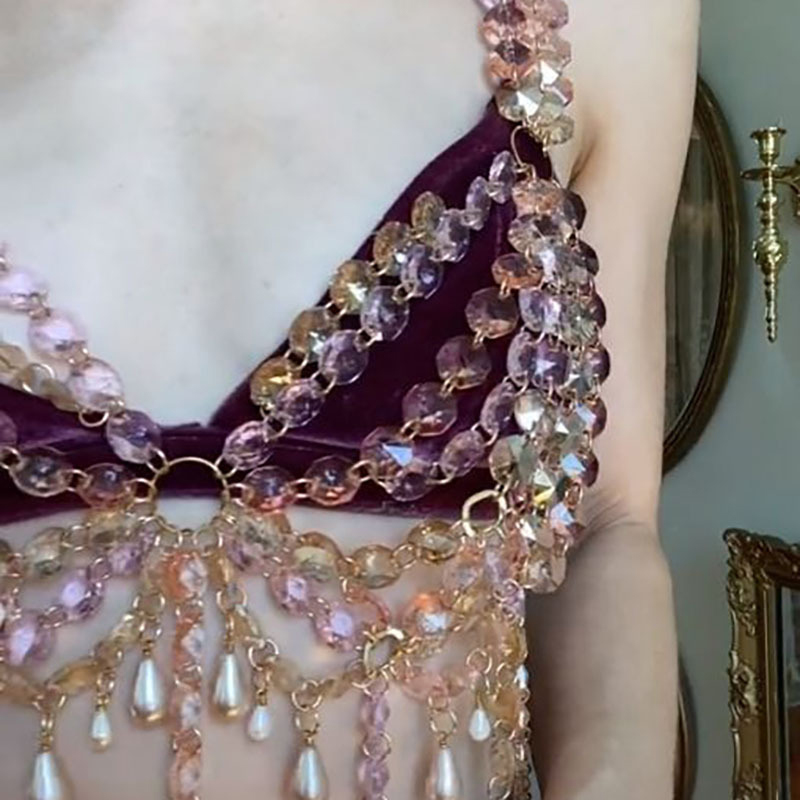 2026 New Arrival Y2K Festival  - Body Jewelry Bra review and price