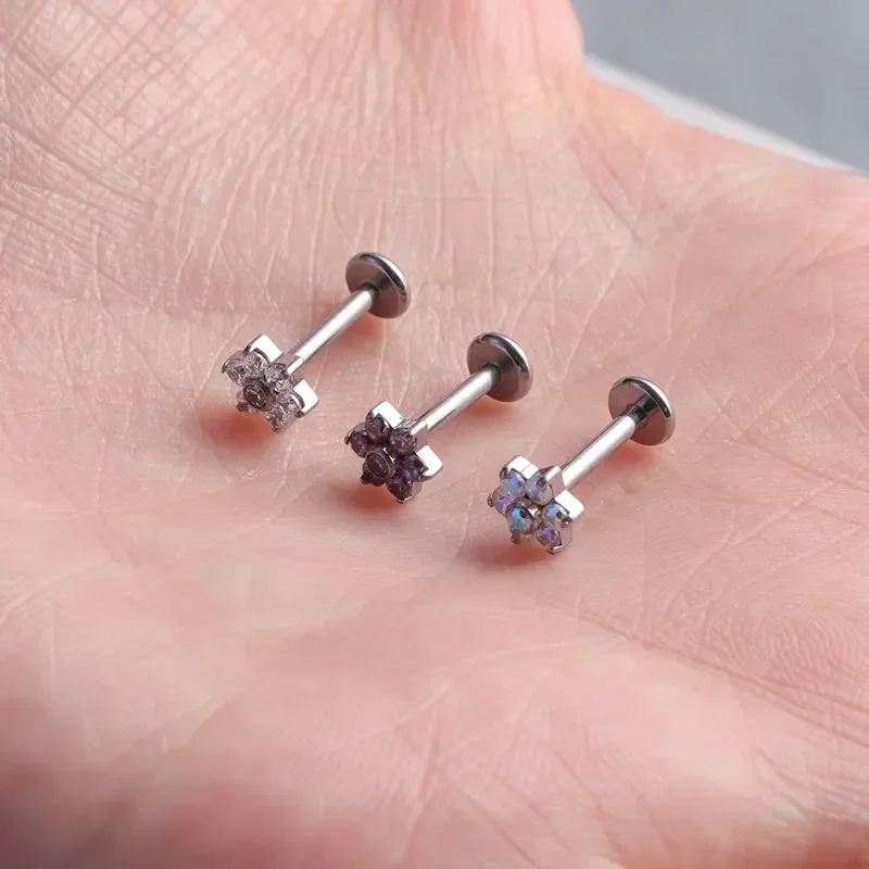 ASTM F136 Titanium Flower Pier - Zoor Body Jewelry review and price