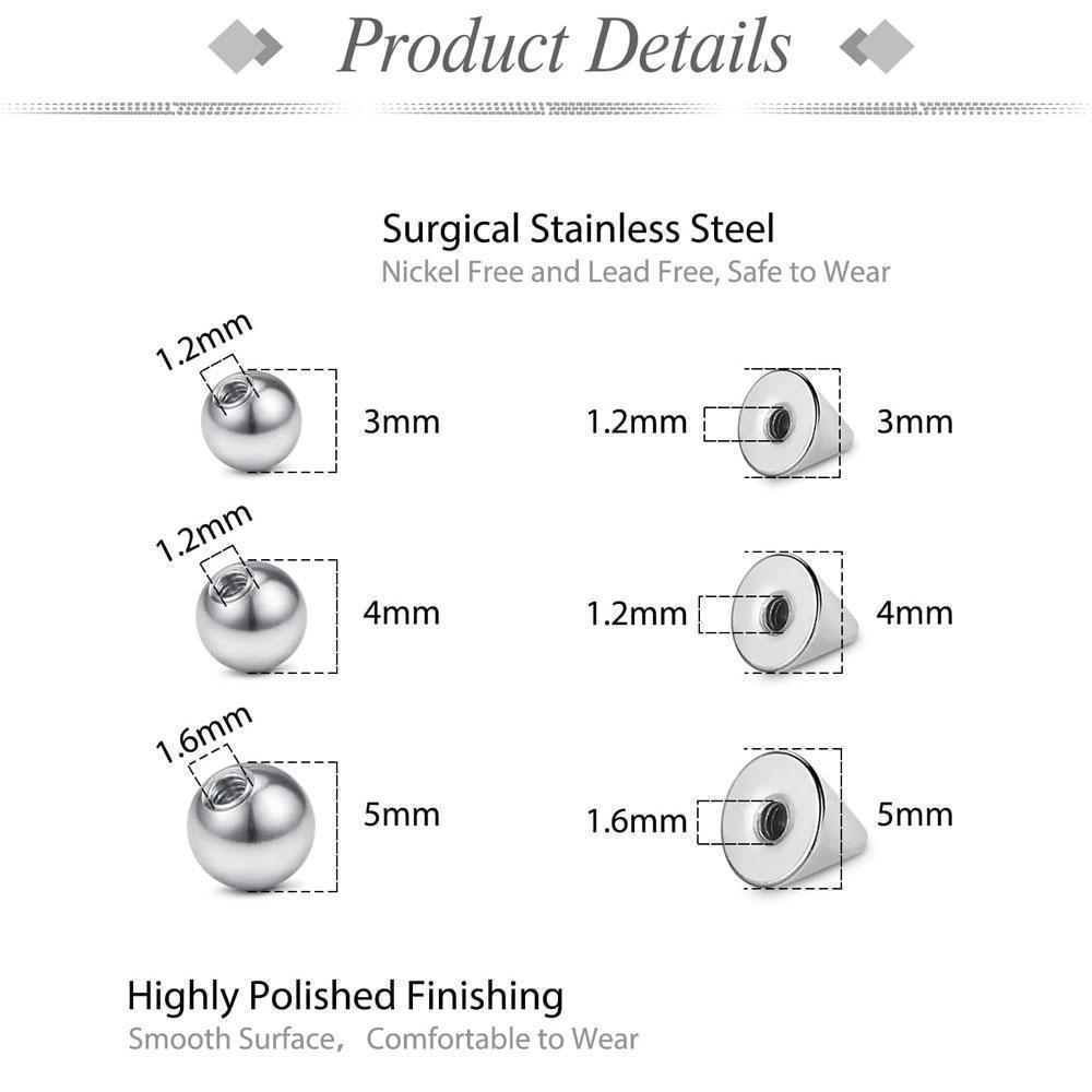 1-157Pcs Set Fake Eyebrow Ring - Body Jewelry Replacement Ball review and price