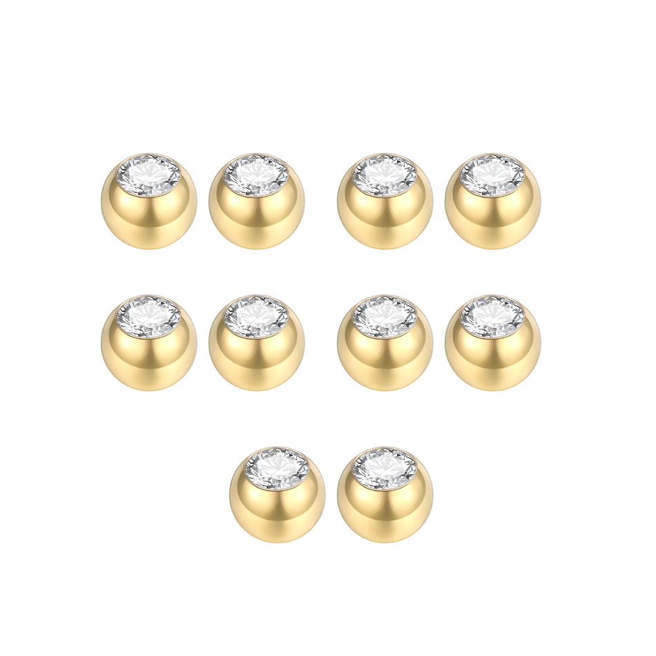 10Pcs Steel Piercing Balls CZ  - Body Jewelry Replacement Ball review and price
