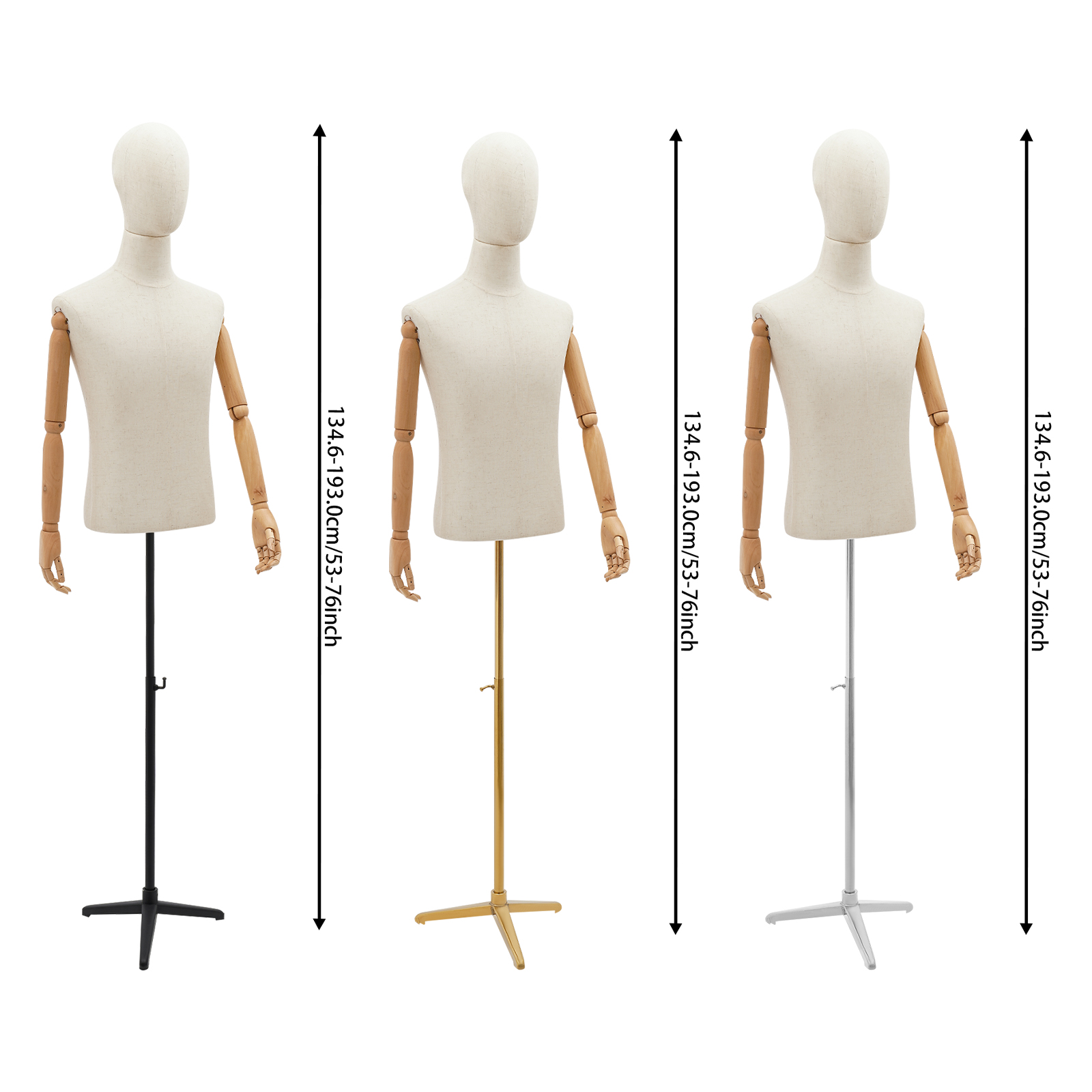 53-76in Adjustable Male Torso  - Body Jewelry Stores review and price