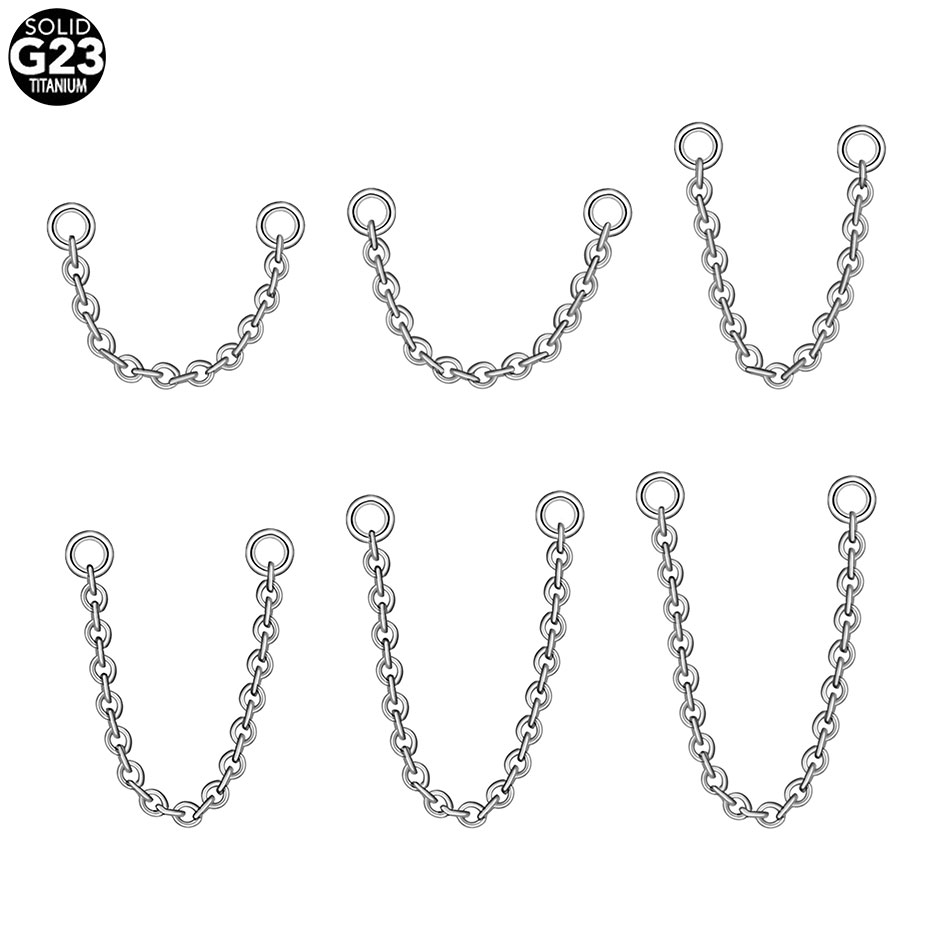 1/5PCS Titanium Double Chain f - Zoor Body Jewelry review and price
