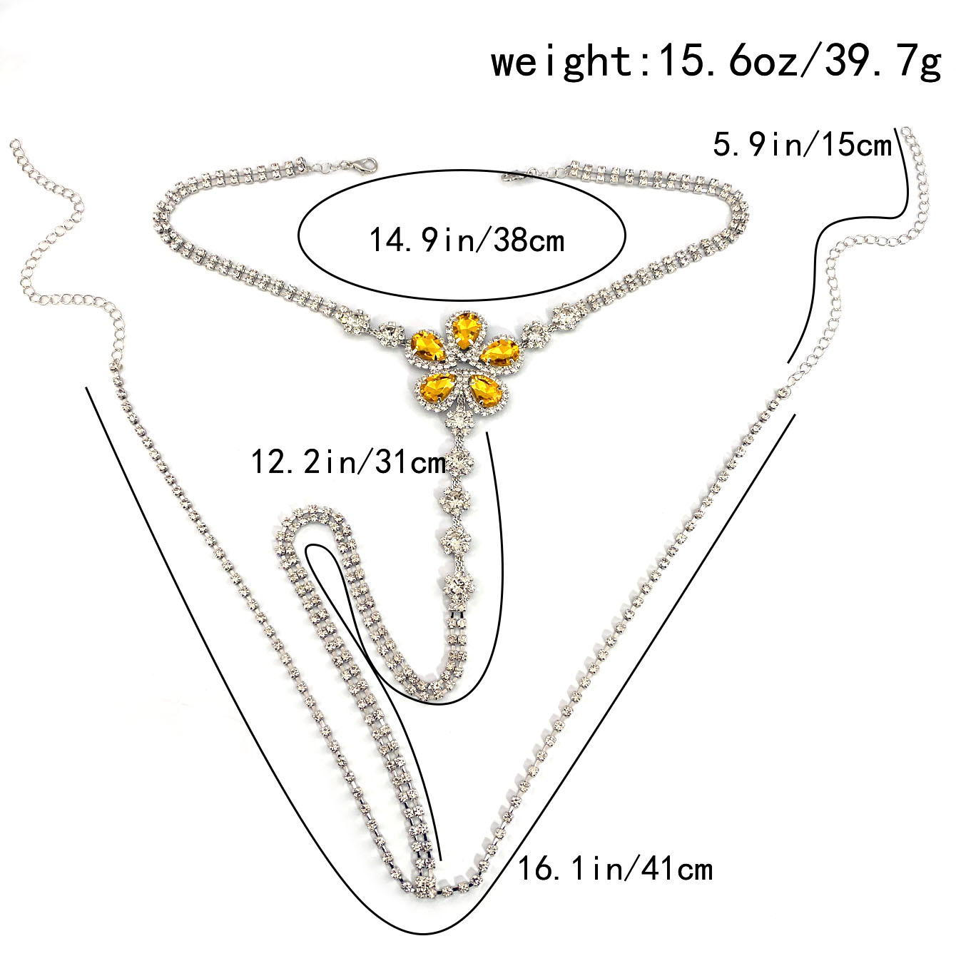 1pc Flower Shaped Sexy Rhinest - Body Jewelry Chain review and price