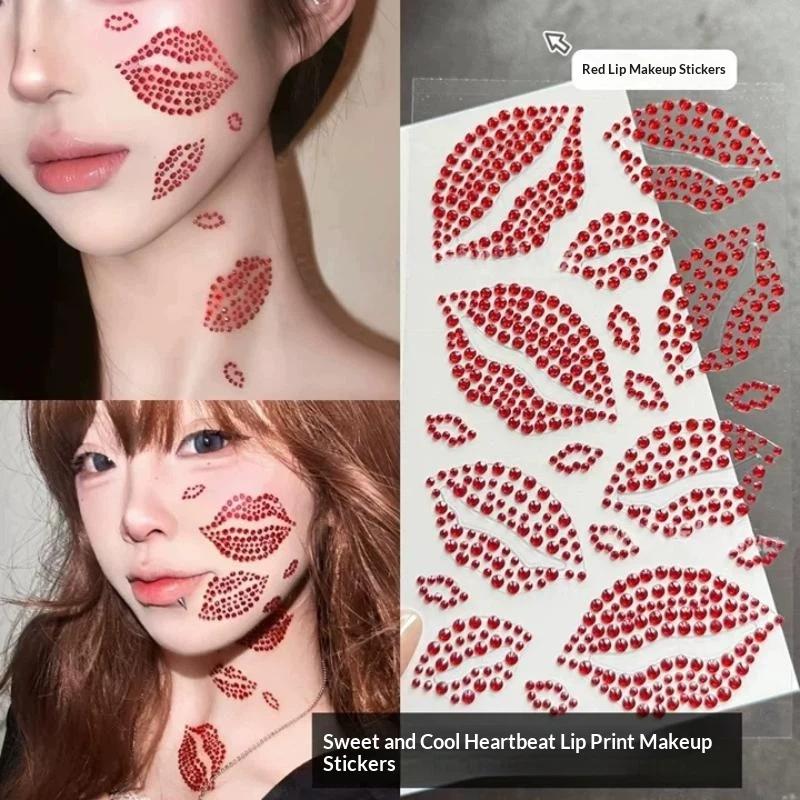 1 Sheet Realistic Red Kiss Lip - Body Jewelry Eyebrow review and price