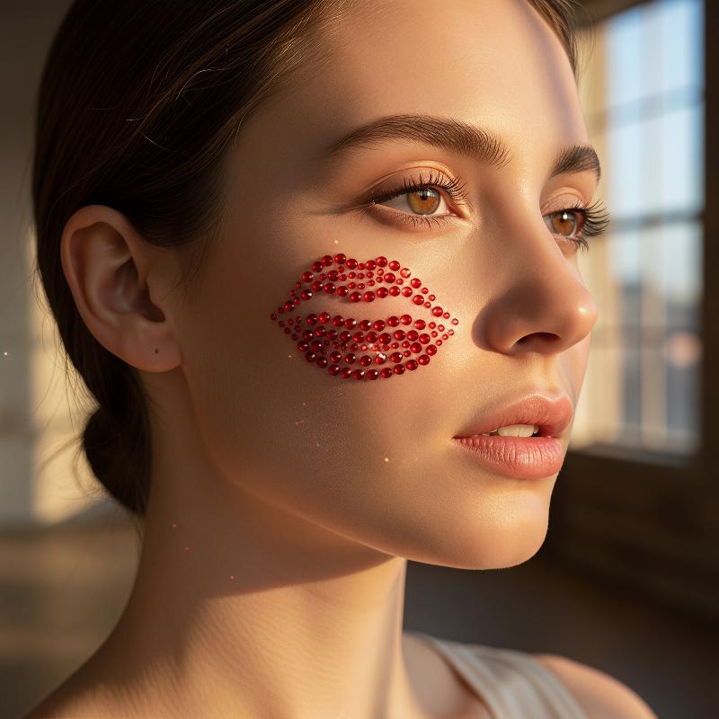 1 Sheet Realistic Red Kiss Lip - Body Jewelry Eyebrow review and price