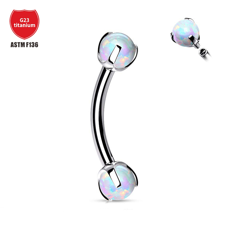 F136 Titanium Opal Eyebrow Pie - Zoor Body Jewelry review and price