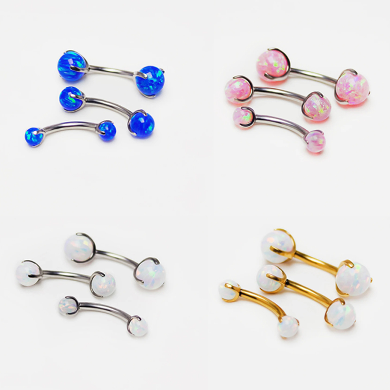F136 Titanium Opal Eyebrow Pie - Zoor Body Jewelry review and price